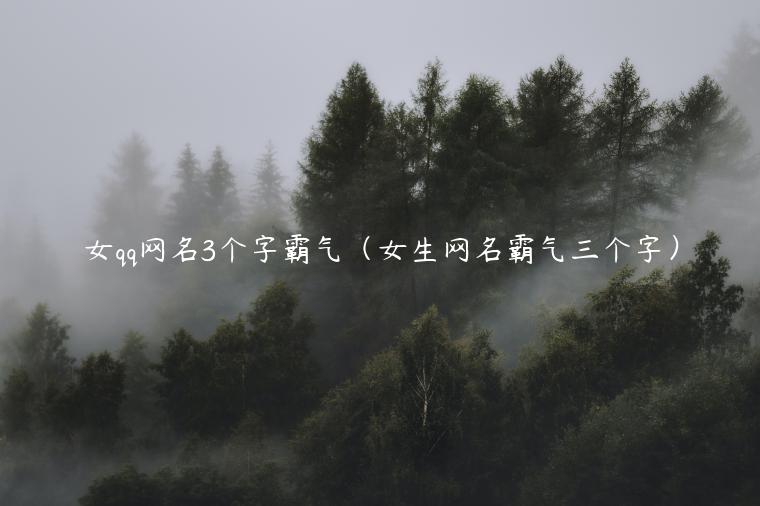 女qq网名3个字霸气（女生网名霸气三个字）