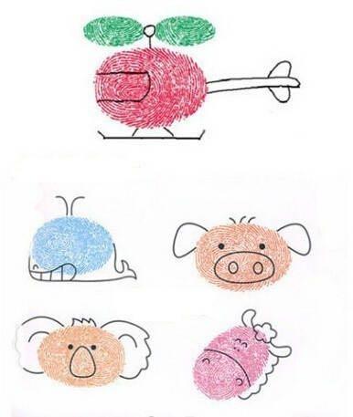 创意指印简笔画，一起创作独一无二专属你的画