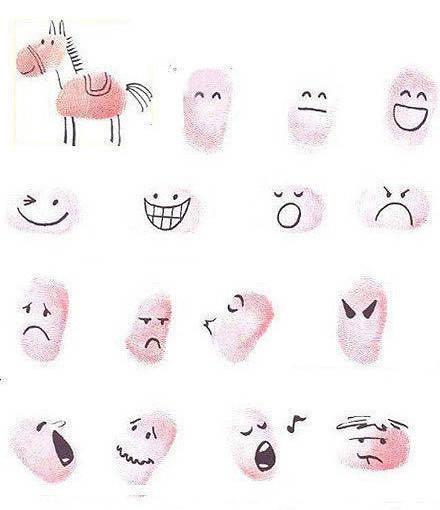 创意指印简笔画，一起创作独一无二专属你的画