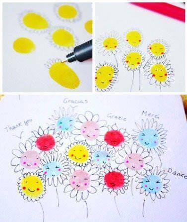 创意指印简笔画，一起创作独一无二专属你的画