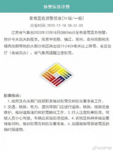 ​刚刚！江苏发布暴雪预警！