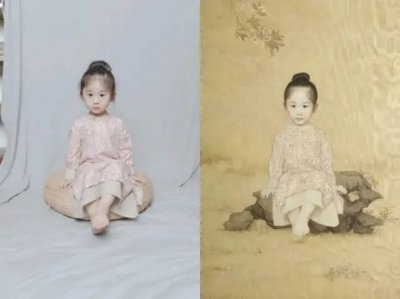 ​他将女儿画进国画，3年15幅每天画10小时，这才是中国式仙女