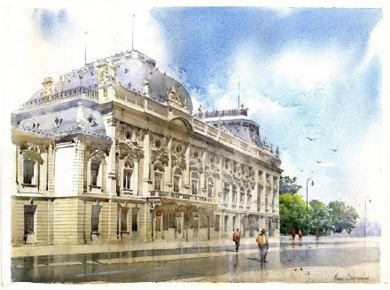 清新通透的画面，引人入深的美景，一组超好看的水彩风景绘画作品