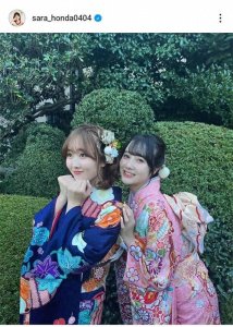 ​本田望结与妹妹紗来的华丽和服照引发热烈反响“真是惊人的基因”