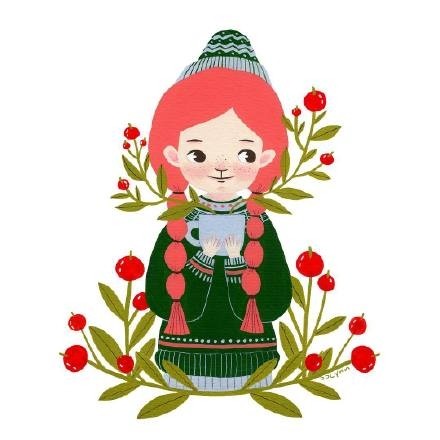 可爱的形象，创意的构图，一组非常好看的治愈系小清新插画作品