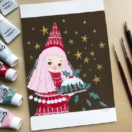 可爱的形象，创意的构图，一组非常好看的治愈系小清新插画作品