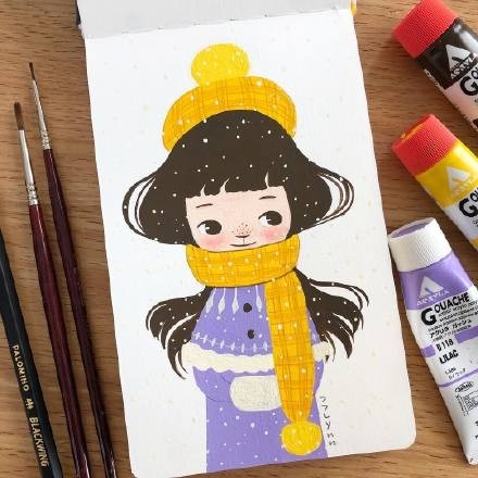 可爱的形象，创意的构图，一组非常好看的治愈系小清新插画作品