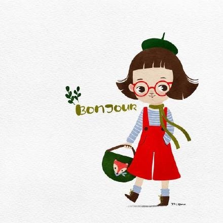 可爱的形象，创意的构图，一组非常好看的治愈系小清新插画作品