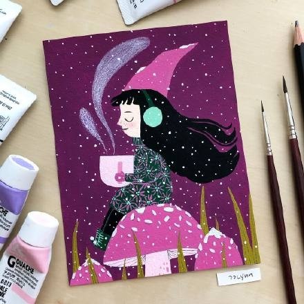 可爱的形象，创意的构图，一组非常好看的治愈系小清新插画作品