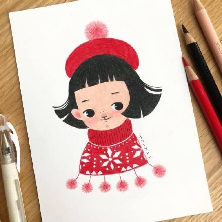 可爱的形象，创意的构图，一组非常好看的治愈系小清新插画作品