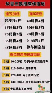 ​科目三换档操作速记，涨知识了，收藏起来看看吧